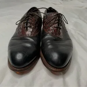 Vintage Footjoy CLASSICS Dry Black Leather Cordovan ALLIGATOR GOLF Men’s 10D Vintage Footjoy CLASSICS Dry Black Leather Cordovan... | Depop main image 3